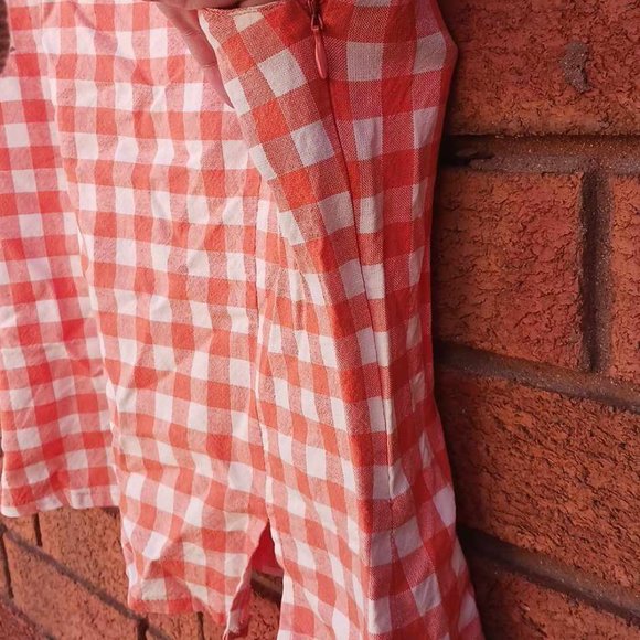 Orange gingham tank top - Picture 3 of 5